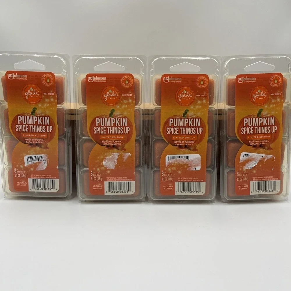 4 Pack Glade Limited Edition Pumpkin Spice Things Up Wax Melts 32 total 3.1oz Ea